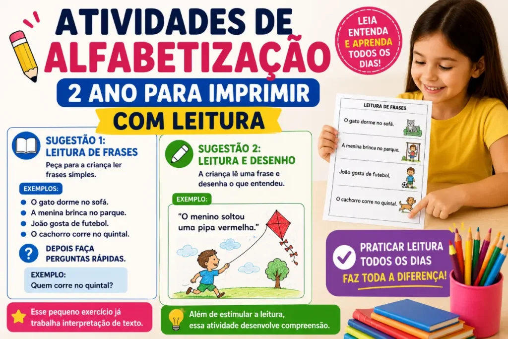 Atividades de Alfabetização 2 Ano para Imprimir com Leitura