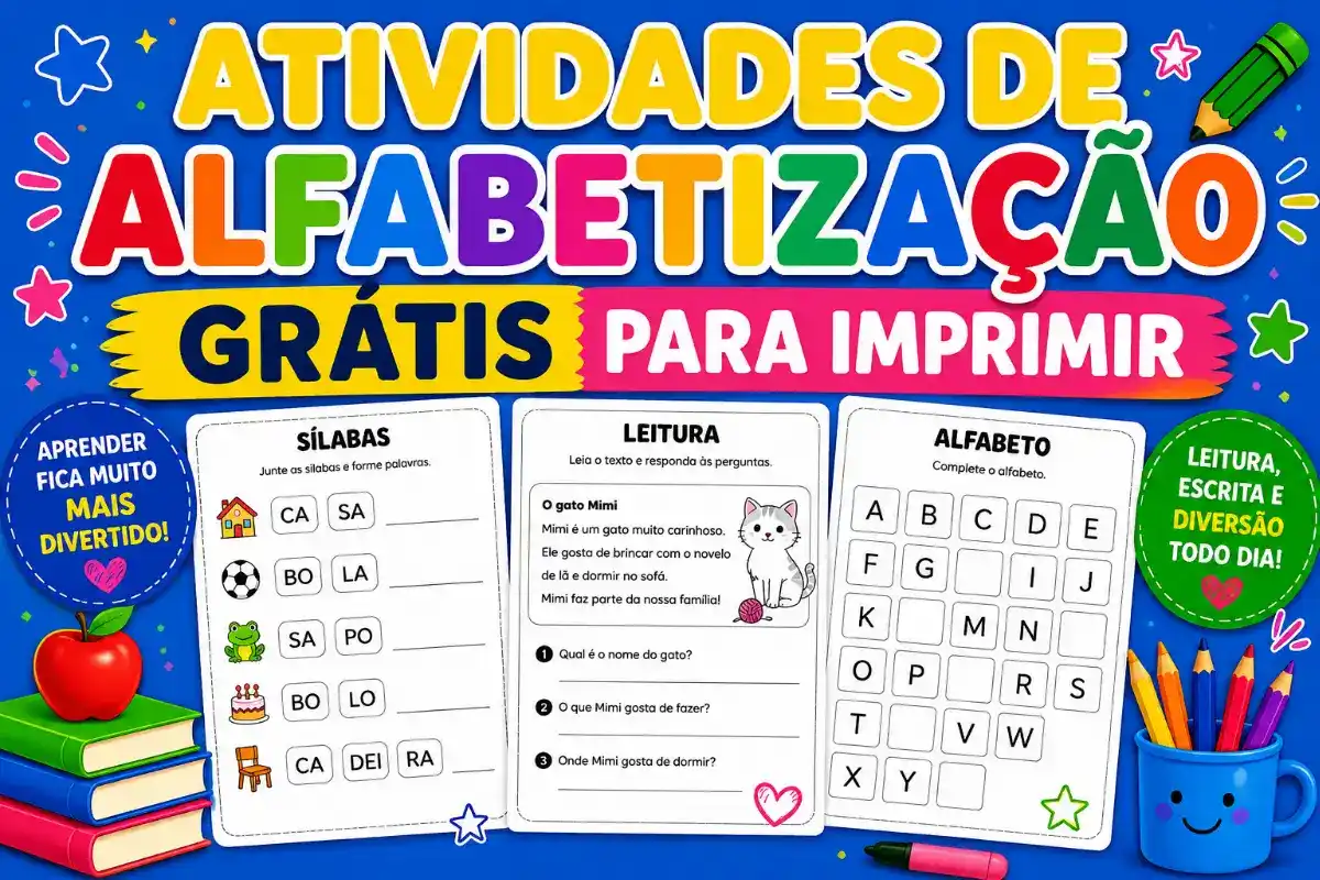 Atividades de Alfabetização Grátis para Imprimir PDF