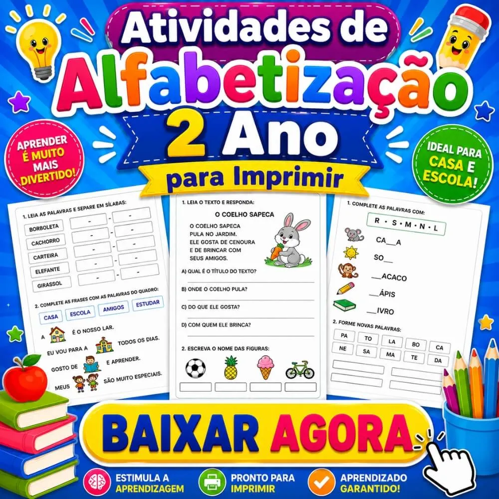 Atividades de Alfabetização 2 Ano para Imprimir PDF