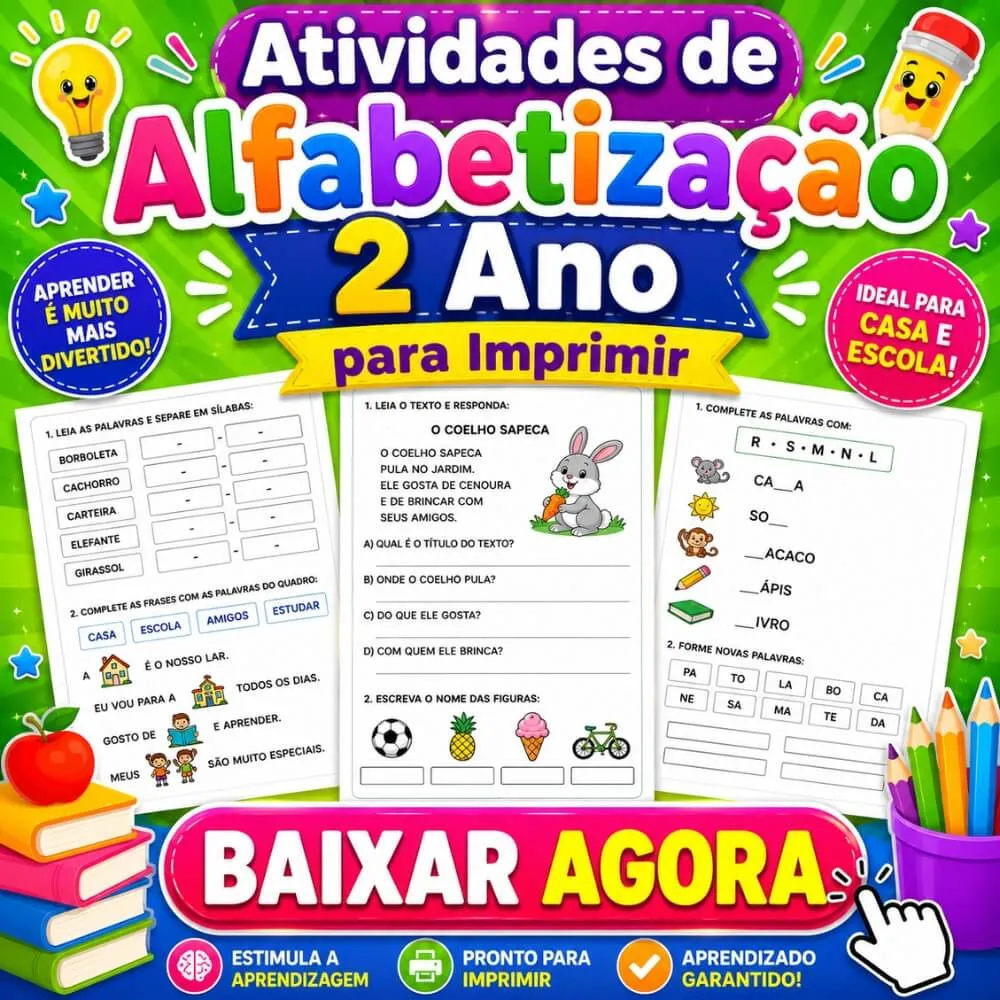 Atividades de Alfabetização 2 Ano para Imprimir PDF