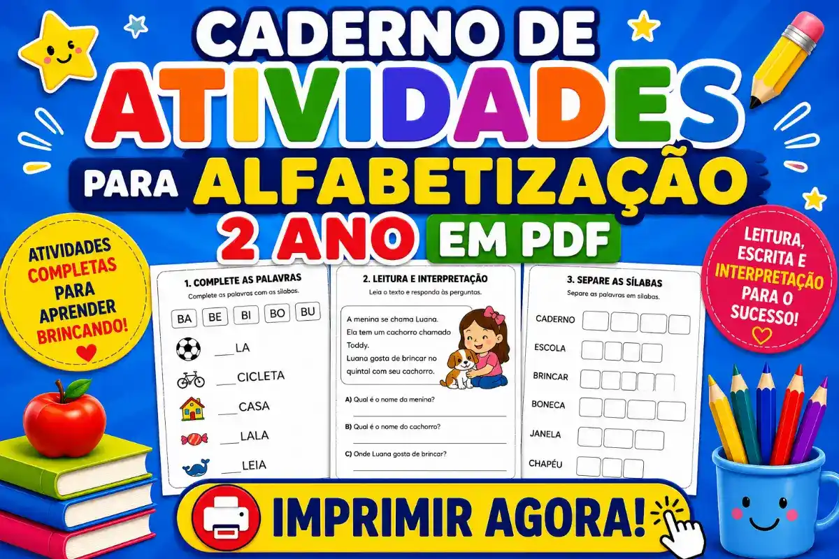 Caderno de atividades para alfabetização 2 ano em PDF para Imprimir
