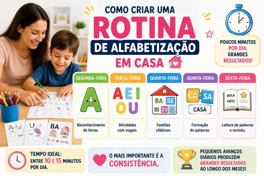 Como Criar uma Rotina de Alfabetização em Casa