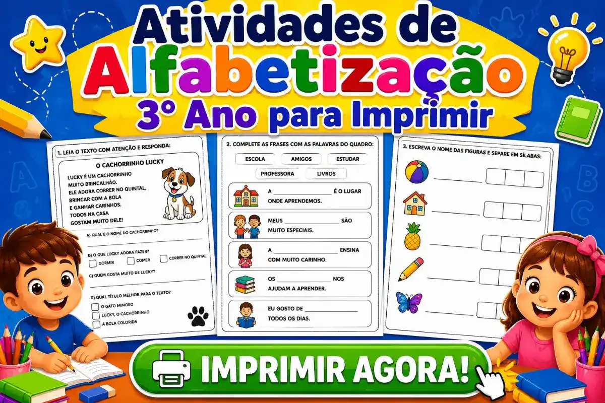 Atividades de Alfabetização 3 Ano para Imprimir PDF
