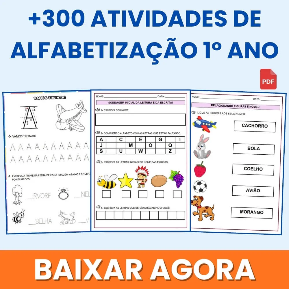 Atividades de Alfabetização 1 Ano para Imprimir PDF de Acordo com a BNCC