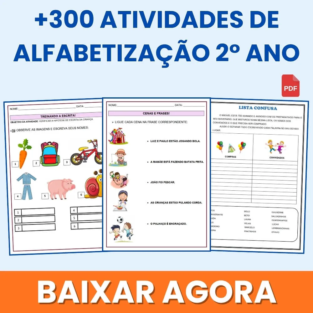 Atividades de Alfabetização 2 Ano para Imprimir PDF