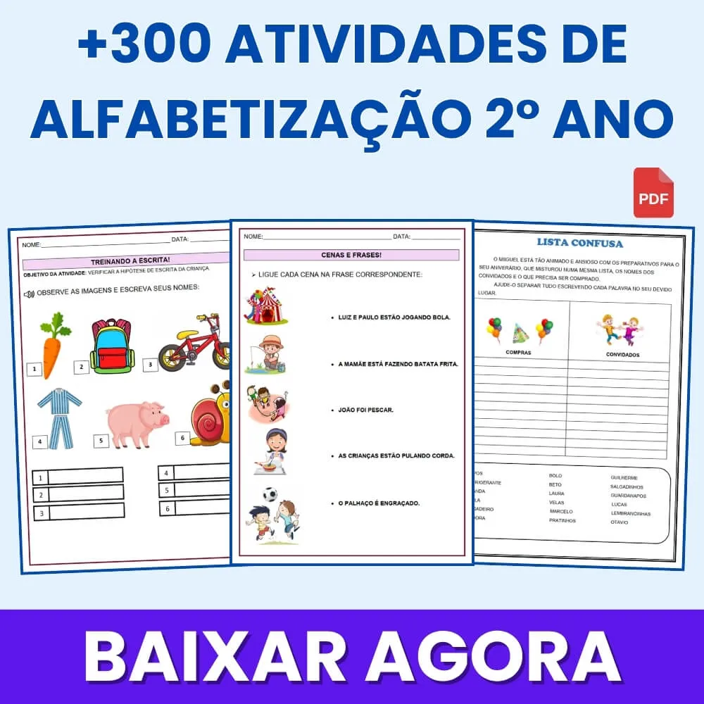 Atividades de Alfabetização 2 Ano para Imprimir PDF