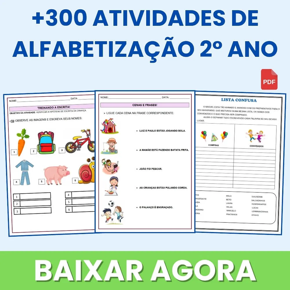 Atividades de Alfabetização 2 Ano para Imprimir PDF