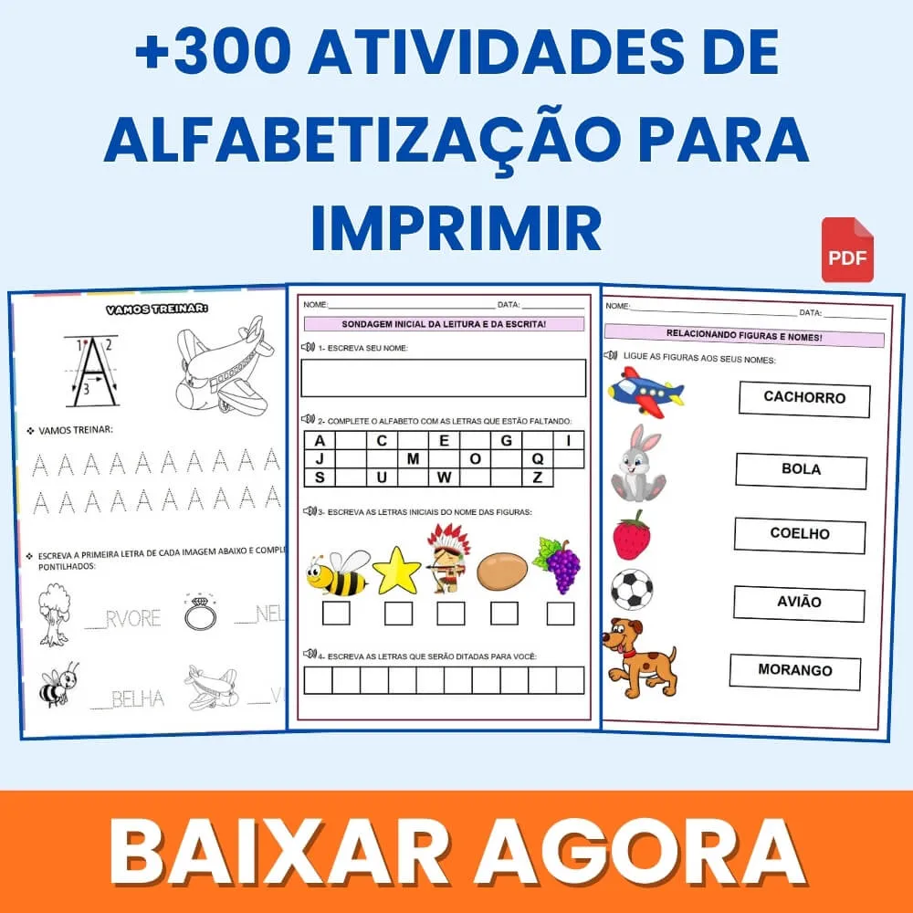 Atividades de Alfabetização para Imprimir PDF