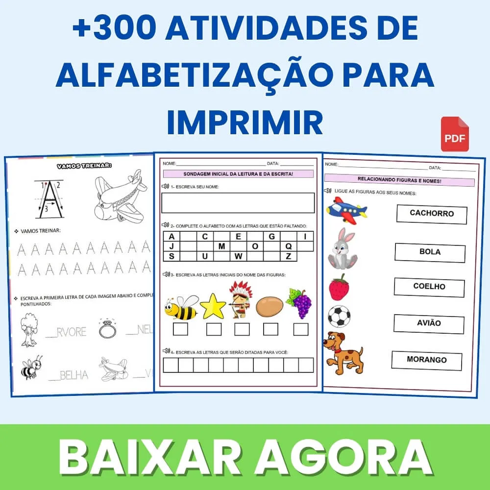 Atividades de Alfabetização para Imprimir PDF