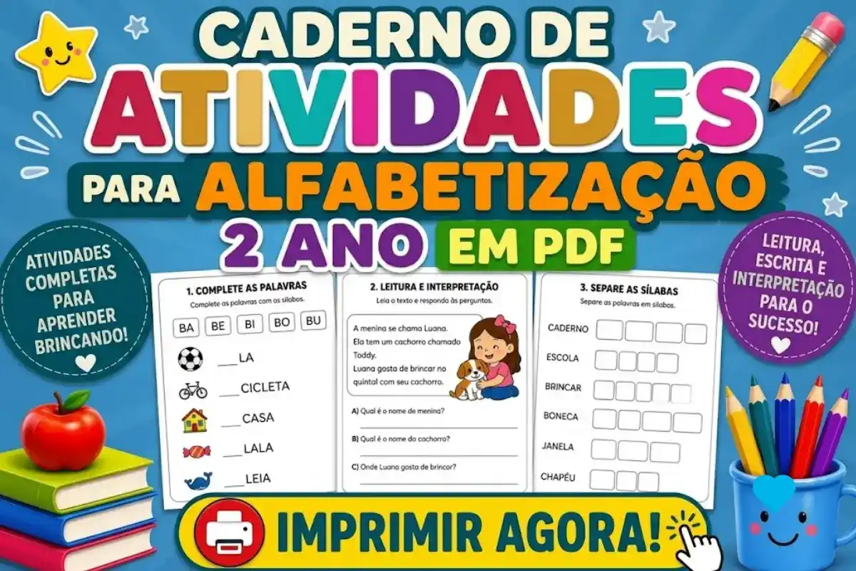 Caderno de Atividades para Alfabetização 2 ano para Imprimir em PDF