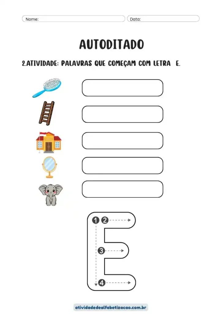 Atividade de alfabetização 1° ano com vogais grátis em pdf para imprimir