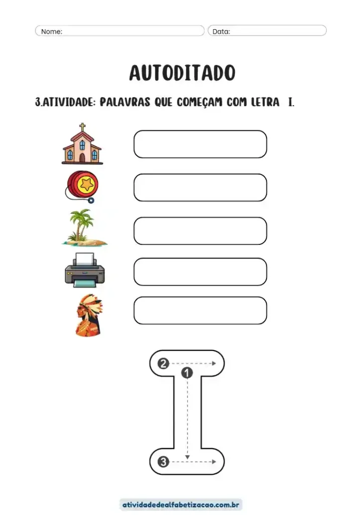Atividade de alfabetização 1° ano com vogais grátis em pdf para imprimir