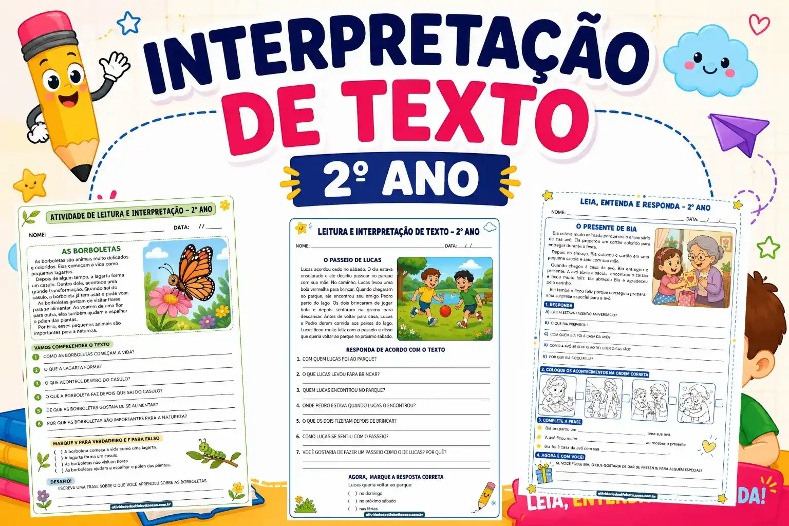 Atividade de interpretação de texto 2° ano para imprimir grátis em pdf