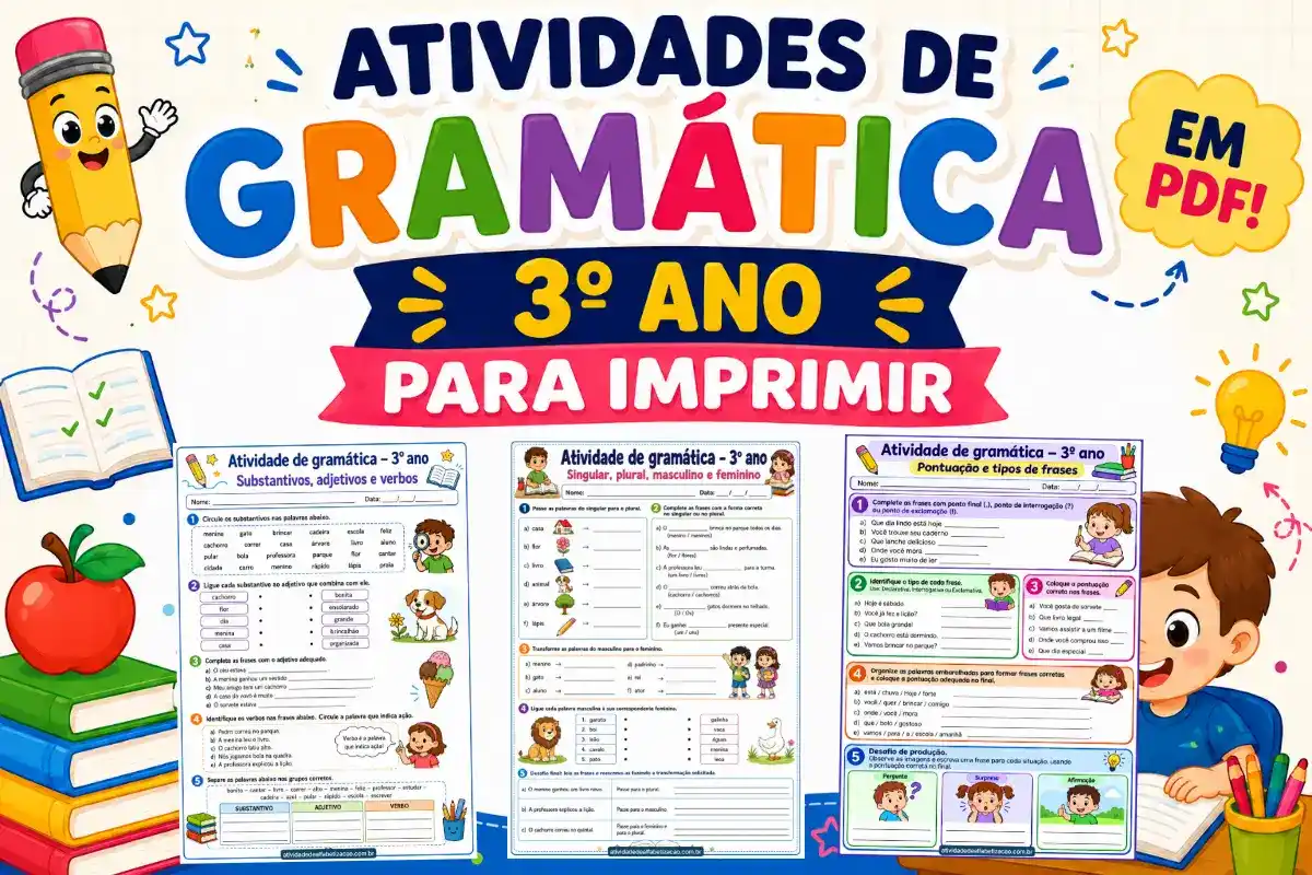 Atividades de gramática 3º ano para imprimir em pdf