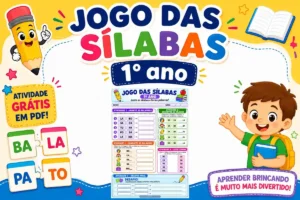 Jogo das sílabas 1° ano: Atividade grátis em pdf