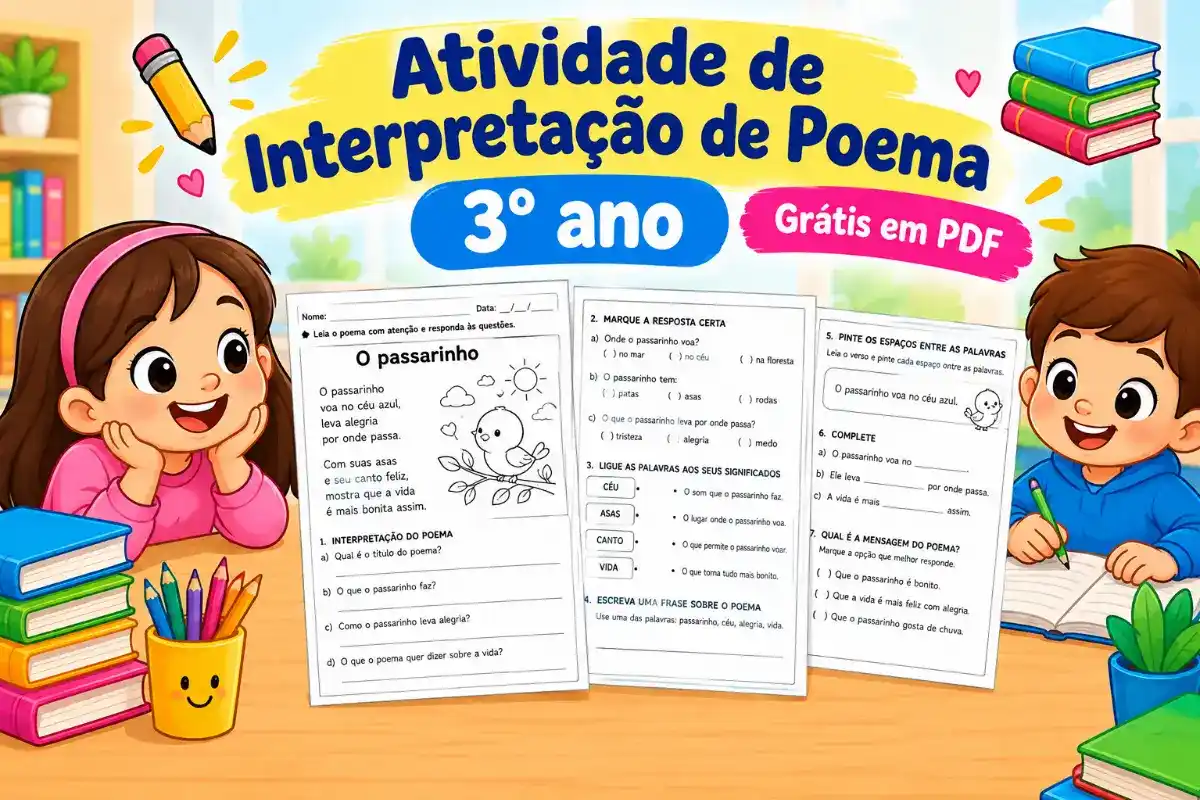 Atividade de interpretação de poema 3 ano grátis em pdf
