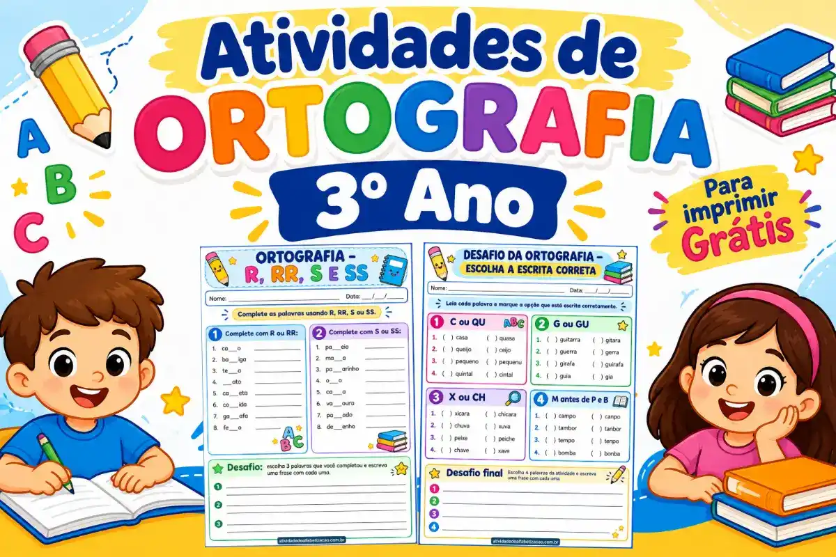 Atividades de ortografia 3º ano para imprimir grátis em pdf