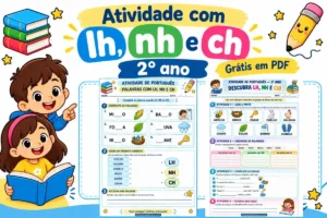 Atividade com lh, nh e ch 2 ano grátis em pdf para imprimir
