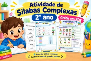 Atividade de sílabas complexas 2° ano grátis em pdf para imprimir