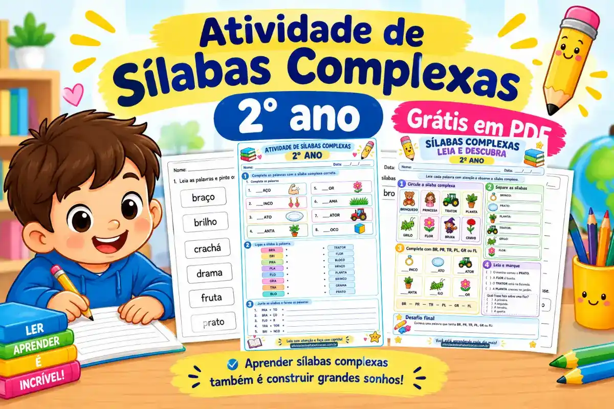 Atividade de sílabas complexas 2° ano grátis em pdf para imprimir